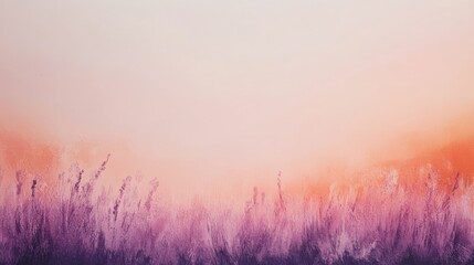 Soft coral and lavender hues blend in a tranquil landscape at sunset