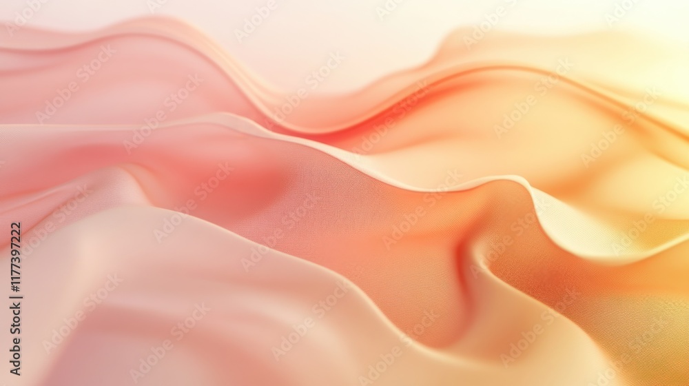 Poster elegant smooth gradient fabric flowing softly in subtle peach and cream hues with a gentle, serene a