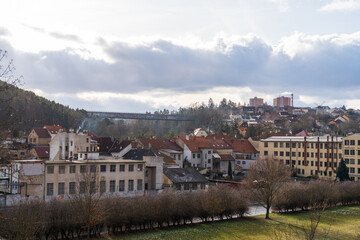 Trebic, Czech Republic - January 4, 2025: Cityscape of the city.