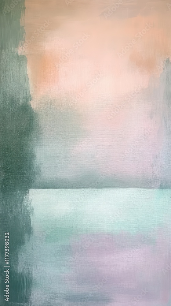 Poster ethereal abstract artwork depicting soft hues blending harmoniously over a tranquil surface