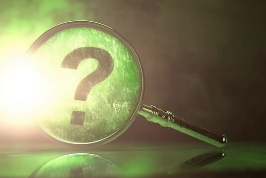 Question mark with magnifying glass