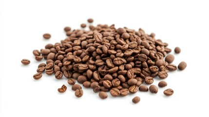 Naklejka premium roasted coffee beans on a white background