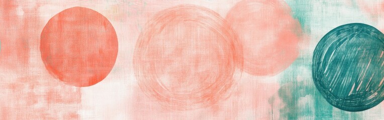 Abstract pencil strokes create a vibrant backdrop featuring circular shapes in complementary colors