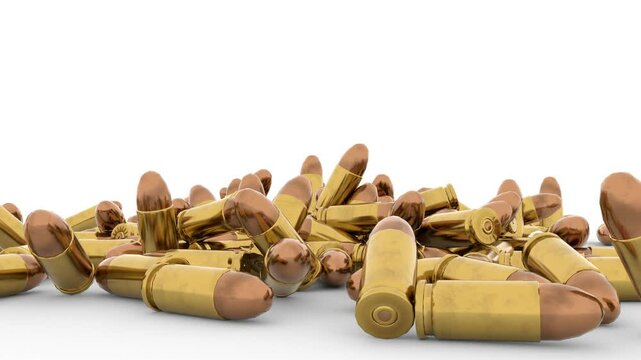 9mm calibers fall on white background