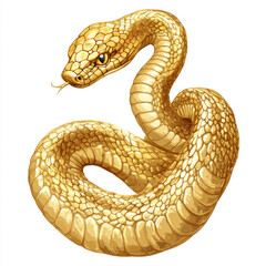 Fototapeta premium golden snake on white background