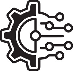 Data transmission icon. Thin linear style design isolated on a white background