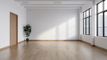 Obraz premium Empty office room with natural light streaming through windows