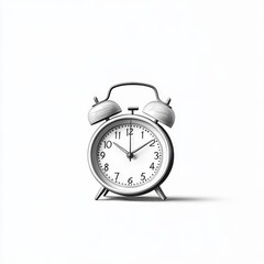 Classic alarm clock with twin bells indicating morning time