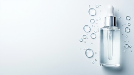 Luxury Serum Dropper Bottle with Liquid Reflection and Glow.