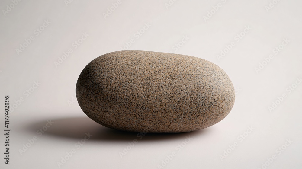 Poster smooth pebble on simple background, perfect for minimalist or natural design projects