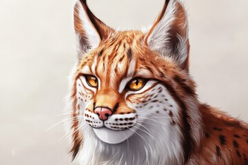 Obraz premium digital painting of a lynx looking to the side