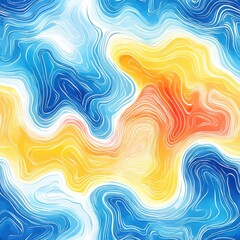 Obraz premium Vibrant watercolor doodle patterns featuring bright colors and flowing lines in artistic abstract design