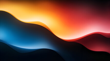 Abstract background, yellow, blue, red, soft flow