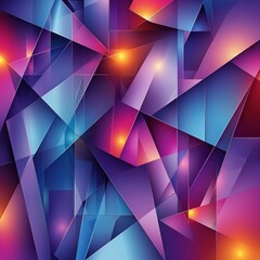 Obraz premium Colorful geometric shards overlap with glowing highlights for digital background