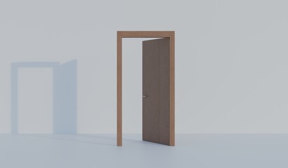 door ,open door ,light ,light ,door  3d illustration