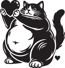 black cat with heart