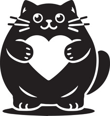 black cat with heart