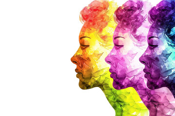 The vibrant colors representing International Womens Day, promoting gender equality isolated on transparent background