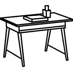 Study Table Outline Vector Design
