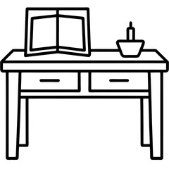 Study Table Outline Vector Design