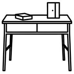 Study Table Outline Vector Design