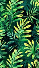 Tropical leaf pattern background in green pattern background