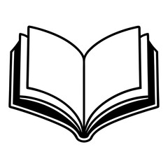 Stylized Open Book Design for Line Art Illustrations