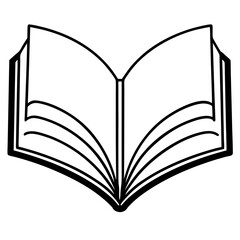 Stylized Open Book Design for Line Art Illustrations