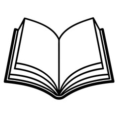 Stylized Open Book Design for Line Art Illustrations