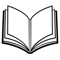 Stylized Open Book Design for Line Art Illustrations