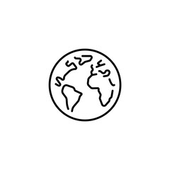 Planet Earth linear icon. Thin line customizable illustration. Contour symbol. Vector isolated outline drawing. Editable stroke