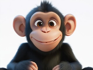 a cartoon chimpanzee against a white background