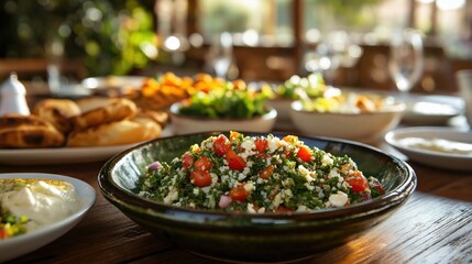Vibrant middle eastern dish with fresh ingredients