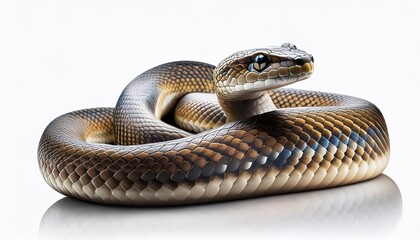 Fototapeta premium Close up of a snake on a white background