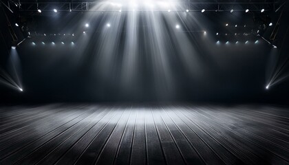 High-End Black Studio Setup with Elegant White Lighting for Stock Shots