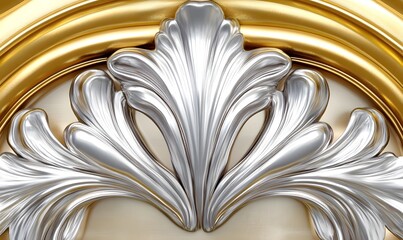 Ornate silver and gold decorative element.