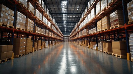 Expansive Warehouse Logistics Network Featuring Efficient Delivery Storage and Supply Chain for Commercial and Industrial Enterprises