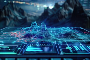 Digital Terrain Model with Futuristic Interface
