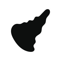 Black vector seashell silhouette with an abstract, flowing design