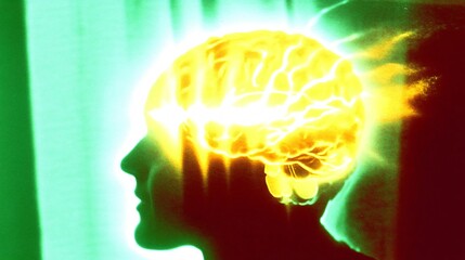 Obraz premium Illuminated Brain: A Stunning Visualization of Human Intellect and Cognitive Processes