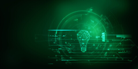 
2d illustration bulb future technology, innovation background, creative idea concept 