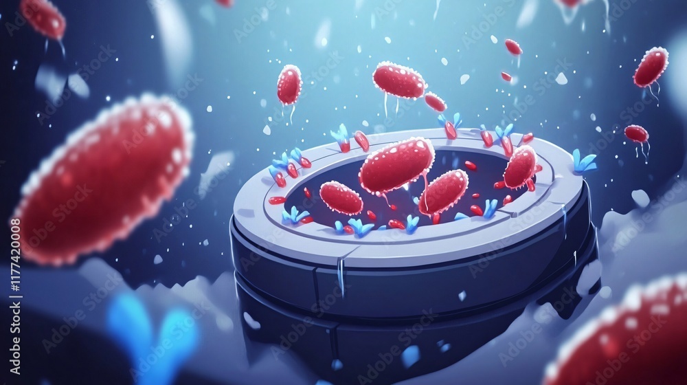 Aufkleber microscopic view of bacteria in a laboratory setting