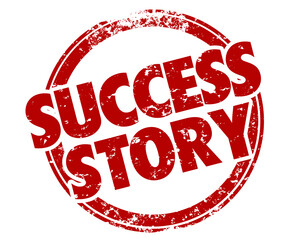 Success Story Round Red Stamp Customer Testimonial Great Result True Tale Illustration