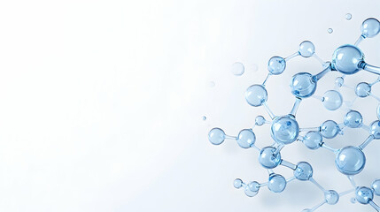 Abstract molecular structure, science, research, innovation, background, white backdrop,  for medical, technology or science presentations.