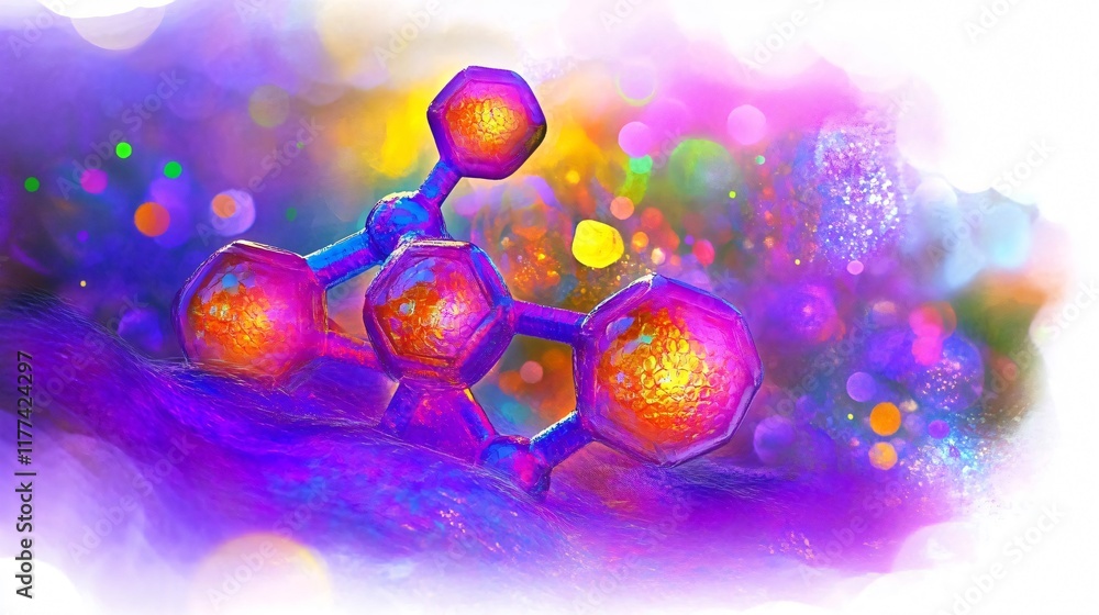 Aufkleber a colorful depiction of a molecule: exploring the microscopic world of science