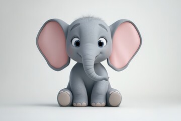 Naklejka premium cute baby elephant sitting