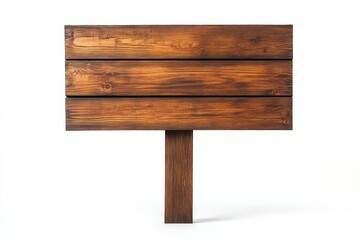 Fototapeta premium Blank wooden sign on a white background