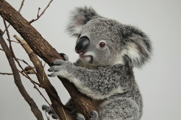 Obraz premium a koala climbing a branch