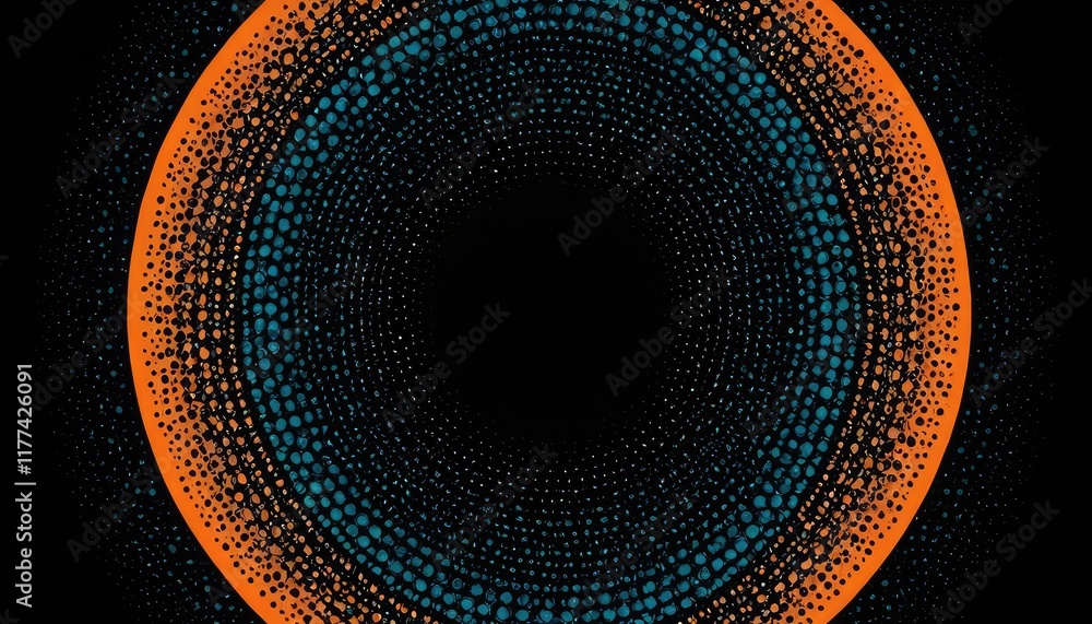 Poster Beautiful Abstract colourful shiny ring wave background Starburst dynamic rings 3d rendering illus
4