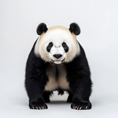 portrait of a panda bear on a white background
